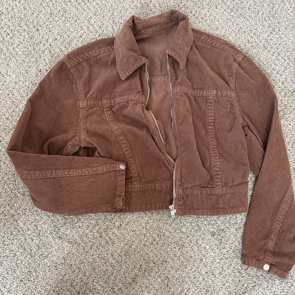 Brandy Melville Brown Corduroy Jean Jacket - Picture 2 of 2